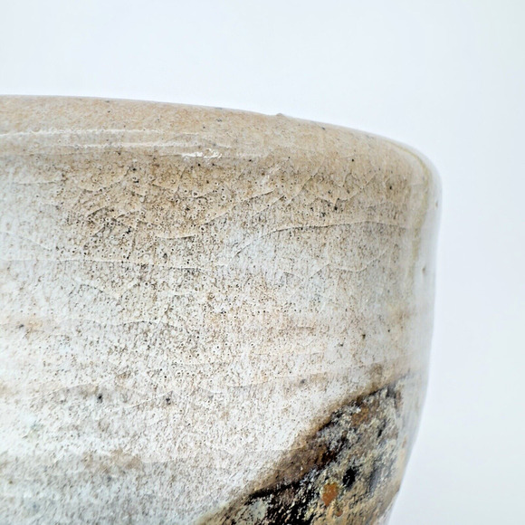 Studio Art Pottery Goblet Chalice Cup Textured Brown Gray Stoneware Signed #4 - Picture 7 of 11